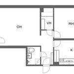 Vuokraa 2 makuuhuoneen asunto, 56 m² paikassa Oulu