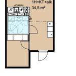 Vuokraa 1 makuuhuoneen asunto, 34 m² paikassa Jyväskylä