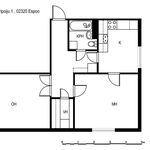 Rent 2 bedroom apartment of 62 m² in Espoo