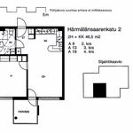 Vuokraa 2 makuuhuoneen asunto, 46 m² paikassa Tampere