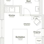 Miete 1 Schlafzimmer wohnung von 19 m² in Wolfsburg